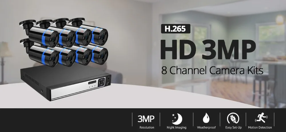 Besder 8CH POE NVR CCTV система безопасности 8 шт. 2-мегапиксельная запись POE ip-камера ИК Открытый водонепроницаемый комплект видеонаблюдения 2 ТБ HDD