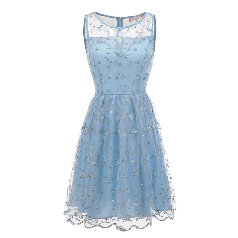 ZTVitality 2018 Vestidos Повседневное платье без рукавов с вышивкой и круглым вырезом