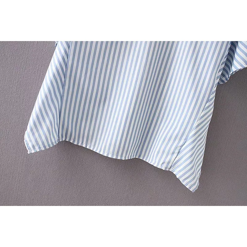 Женская блузка в полоску Za с рукавом летучая мышь и О образным вырезом на