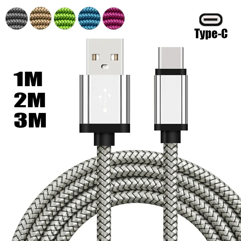 3~ 10 футов USB C зарядное устройство type-C 3,1-USB 2,0 A Синхронизация данных зарядный плетеный кабель для samsung S8 Note 8 для HUAWEI P9 V8 Лот