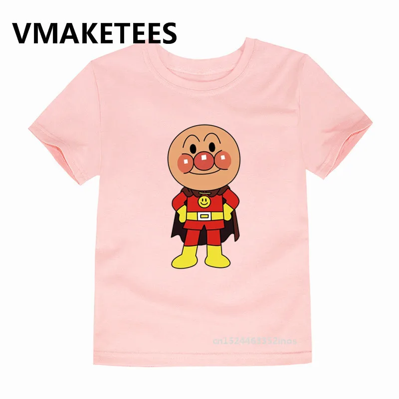 Anpanman/футболка для мальчиков и девочек с мультяшным принтом детская модная одежда