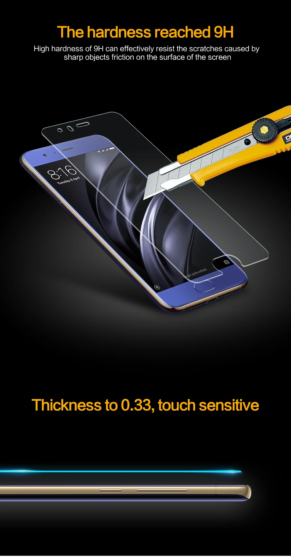 Защитная пленка SmartDevil 9H из твердого 0,33 мм для мобильного телефона xiaomi 6, закаленное стекло 2.5D, усиленный защитный чехол высокой четкости