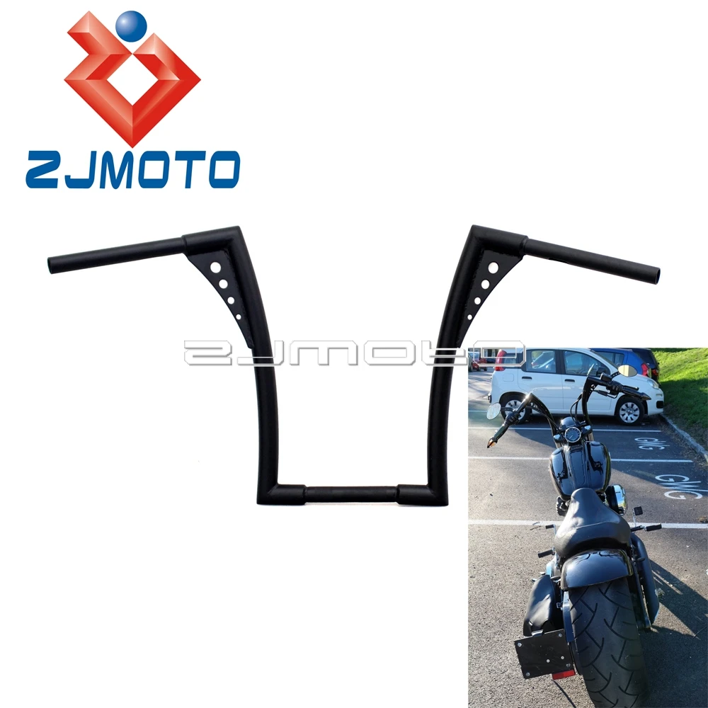Черный на заказ руль для мотоцикла 1 1/4 дюйма 16 дюймов Harley FLST FXST Sportster XL Ape вешалки
