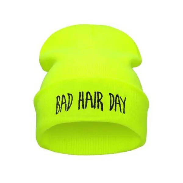 Neon Yellow Модная новинка, унисекс, для женщин и мужчин, зимняя шапка с плохим мехом, шапка, Вязанная, в стиле хип-хоп, Спортивная, теплая, лыжная шапка, touca feminina Z1 - Цвет: Neon Yellow