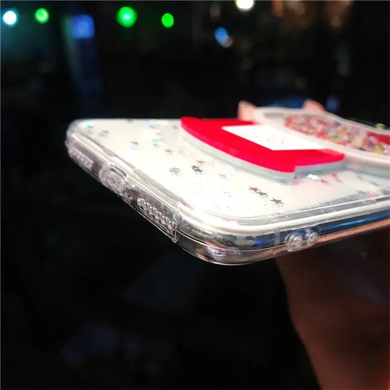 Прозрачный чехол для телефона с яркими блестящими звездами для iPhone XS MAX 11 Pro XR X 7 8 6s Plus hello kitty Ice Cream Quicksand