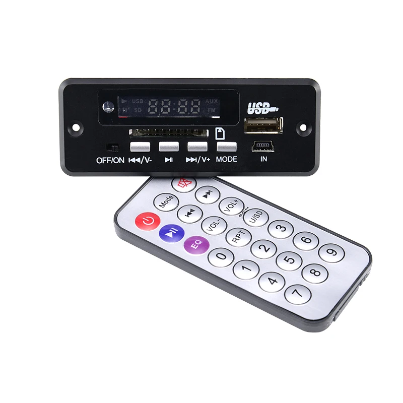 Автомобильный аудио 12 В fm-радио MP3 декодер плата двухканальный USB mp3-плеер модуль с пультом дистанционного управления подходит для автомобиля и мощности Ampli