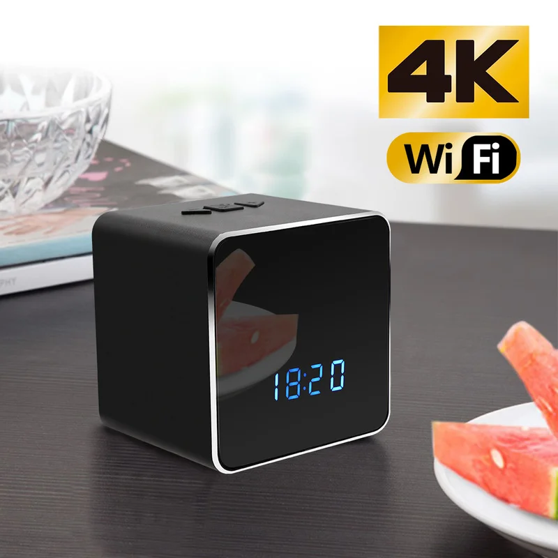 Wifi 4k видео HD безопасность ночного видения мини камера Скрытые часы Беспроводная