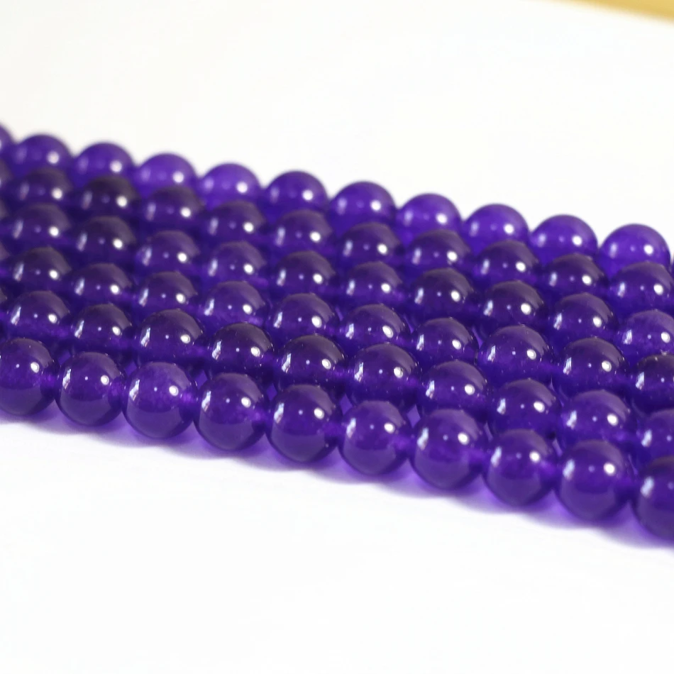 Очаровательный натуральный камень окрашенный фиолетовый нефрит халцедон 4 мм 6 8