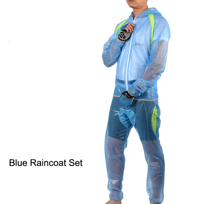 RK1001 Blue Set Водонепроницаемая ветрозащитная велосипедная куртка MTB велосипедная Джерси дышащий открытый плащ сжатое лобовое стекло дорожный велосипедный дождевик - Цвет: RK1001 Blue Set