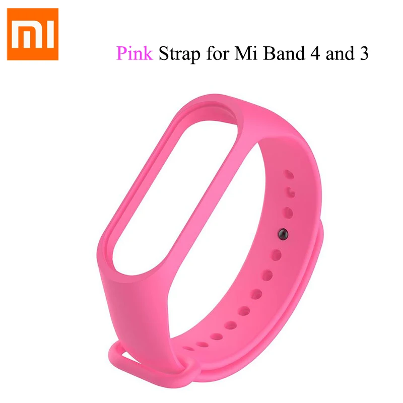 Pink Силиконовый браслет mi band 3 mi Band 4, браслет для оригинальных Xiaomi mi Band 3 и 4, ремешок на запястье, Сменный ремень Band 3 band 4 - Цвет: Pink