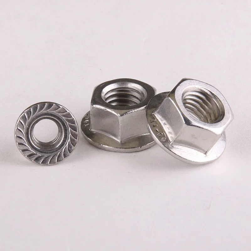 30 шт. 304 фланцевые шестигранные гайки из нержавеющей стали M4 DIN6923|hex nut|nut m4flange nut |