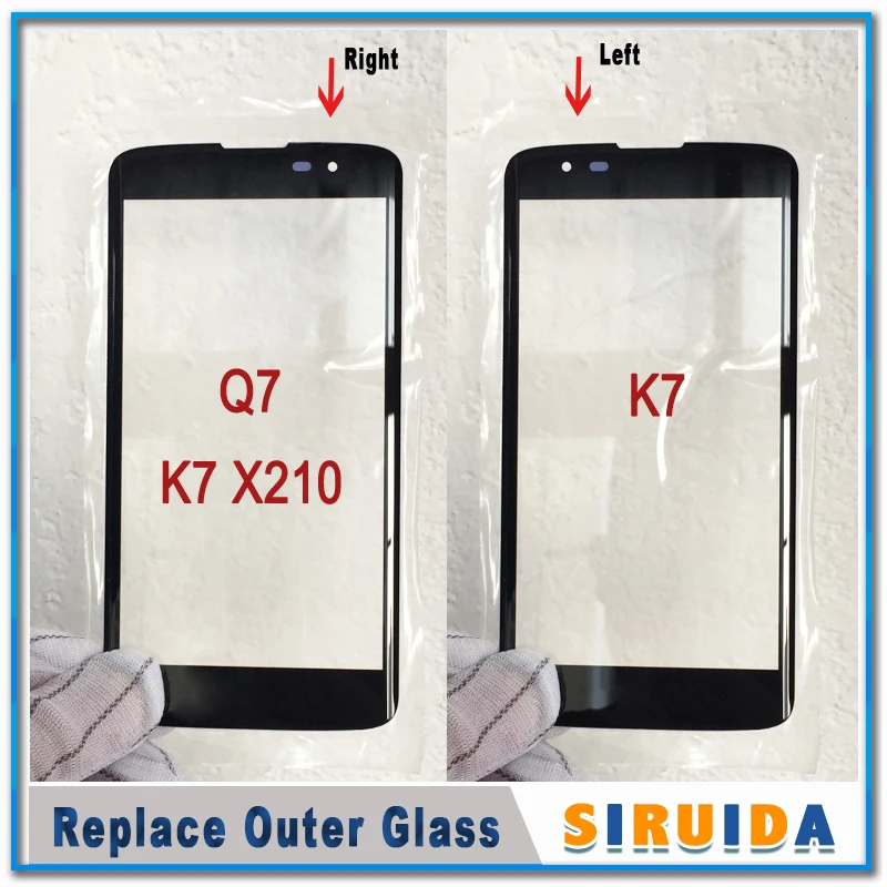 1 шт. ЖК Переднее стекло Внешний объектив для LG K7 X210 X210DS Q7 сломанный сенсорный