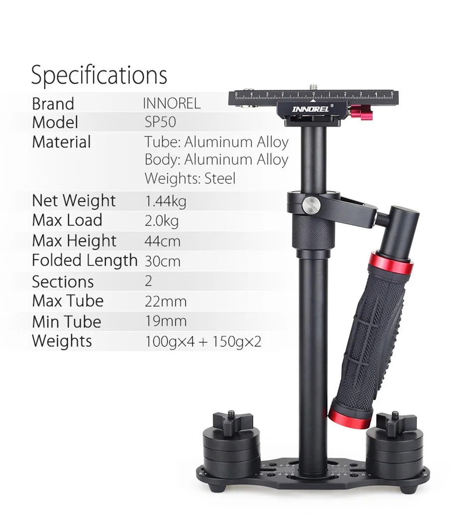 INNOREL SP50 ручной Steadicam алюминиевый DSLR Стабилизатор камеры видео Steadycam видеокамера Steady Cam Glidecam Filmmaking Gimbal