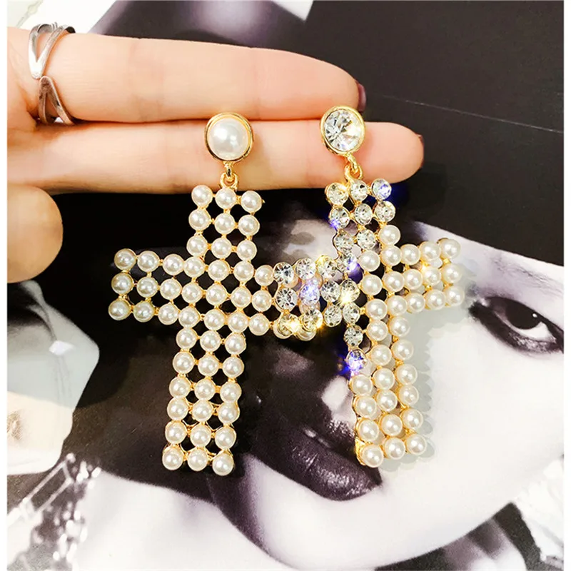 FYUAN корейский стиль Серьги капли с крестиком для женщин девушек 2019 Bijoux большие
