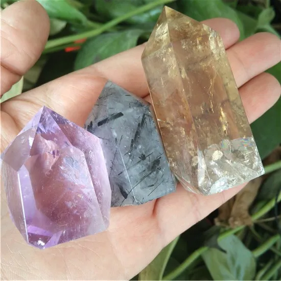 Аметист Турмалин цитрин призрак кристалл камни Кристаллы Wicca Cristal Pierre Naturelle украшения дома аксессуары Geode подарок