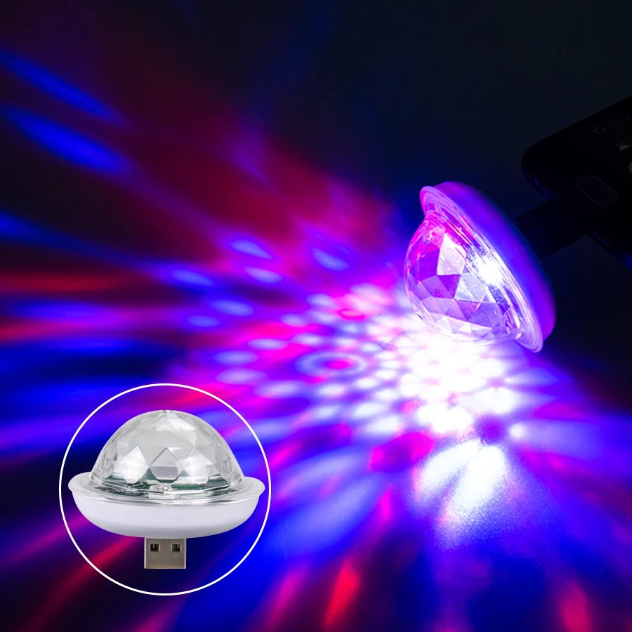 FOXCNSUN светодиодный Автомобильный USB атмосферный свет бар DJ RGB мини красочная