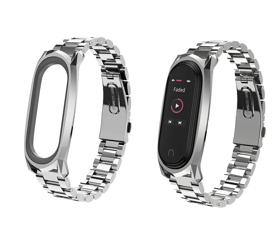 Металлический ремешок mi jobs для Xiaomi mi Band 4 Безвинтовой браслет из нержавеющей стали Сменные аксессуары для mi Band 4