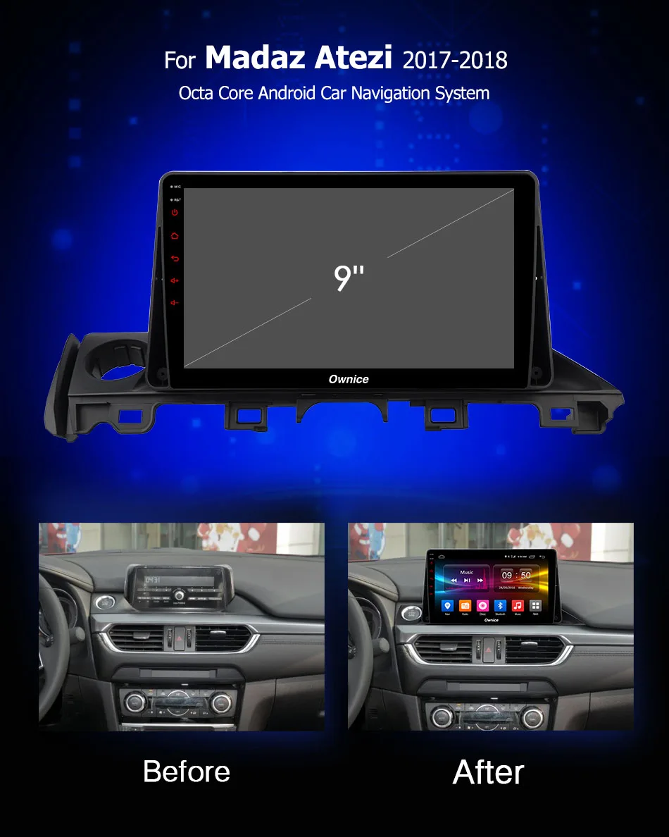 Android 9,0 8 ядерный " ips 1Din 4G+ 32G DSP CarPlay Автомобильный DVD Радио gps Navi плеер для Mazda 6 III 3 GJ Atenza dzda6