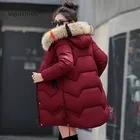 Зимняя женская куртка, хлопковое пальто, новинка 2020, плотная теплая Женская парка с капюшоном, женская верхняя одежда, Женская модная пуховая куртка с большим меховым воротником