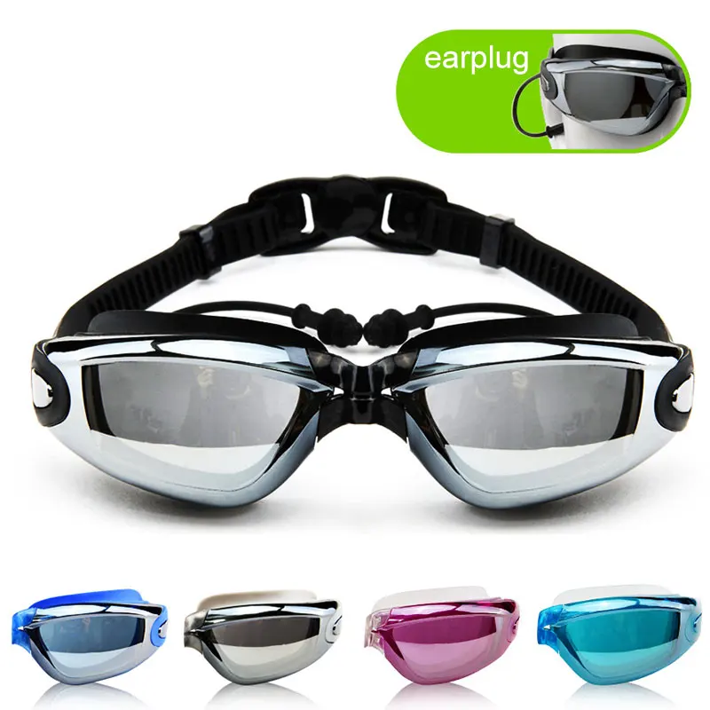 

Men Women Professional Silicone Plating Myopia Swimming Goggles Anti-fog UV Swimming Glasses With Earplug Diopter Sports Eyewear