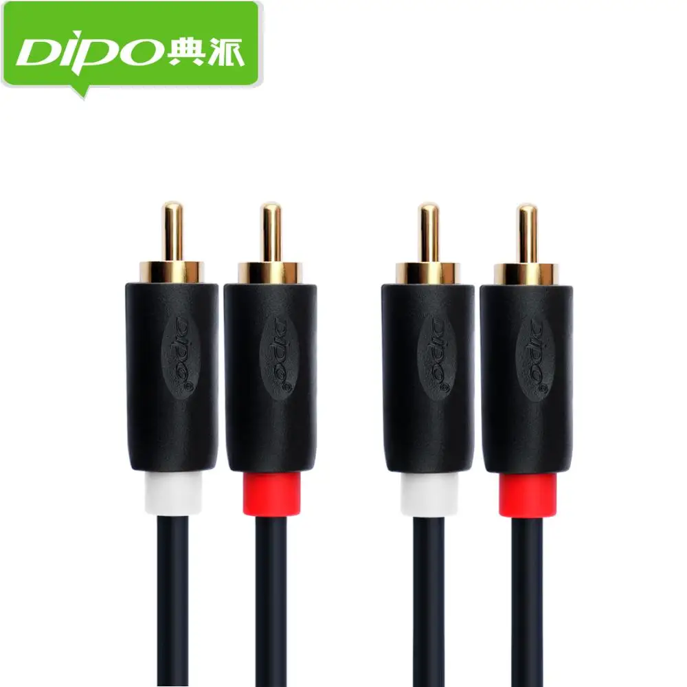 DIPO RCA аудио кабель 2RCA на 2 мужчин и позолоченный для STB DVD ТВ усилитель акустики 1 м 3