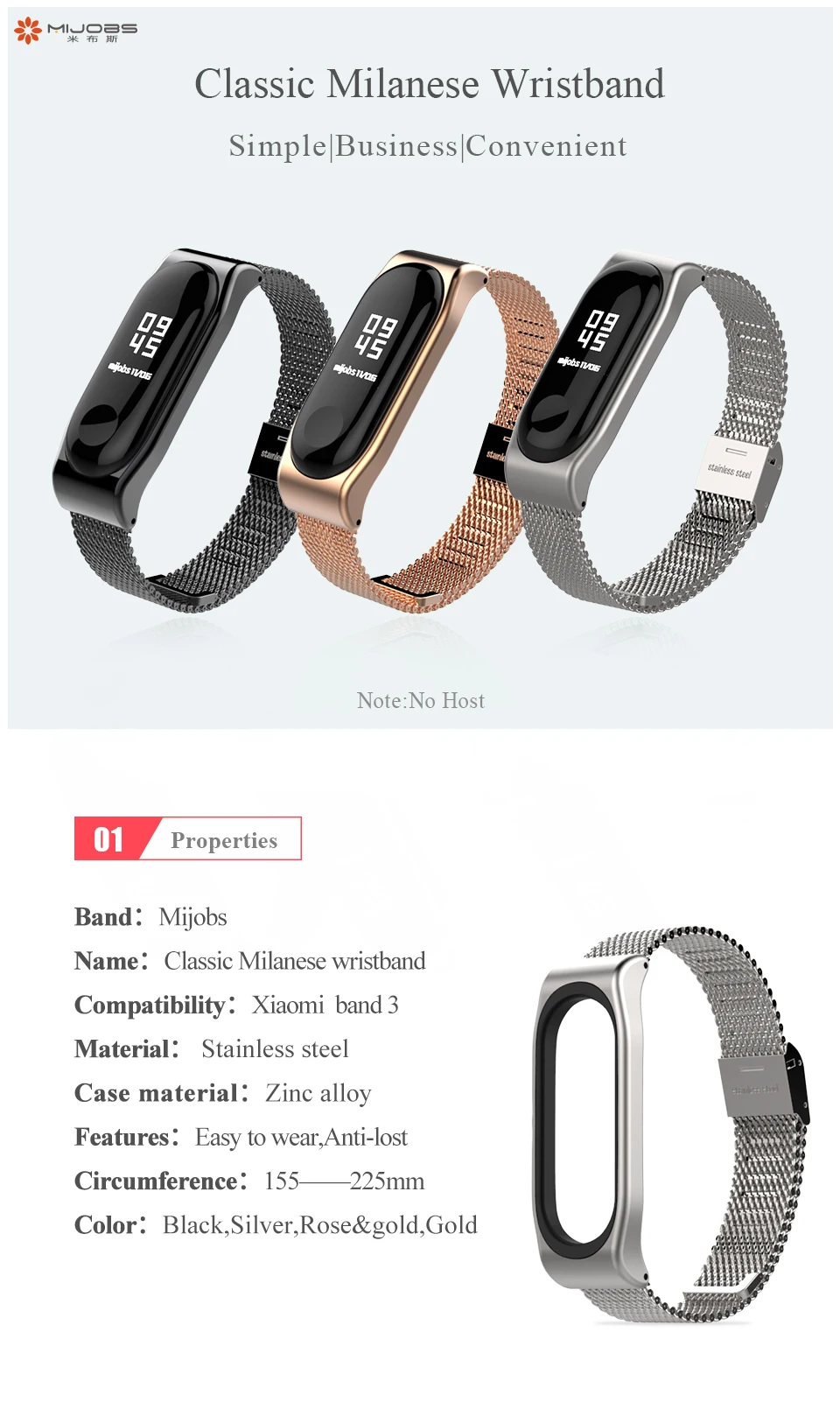 Для Xiaomi mi Band 3 металлические ремешки mi lanese классический ремешок для mi band 3 Безвинтовой браслет из нержавеющей стали для mi Band 3