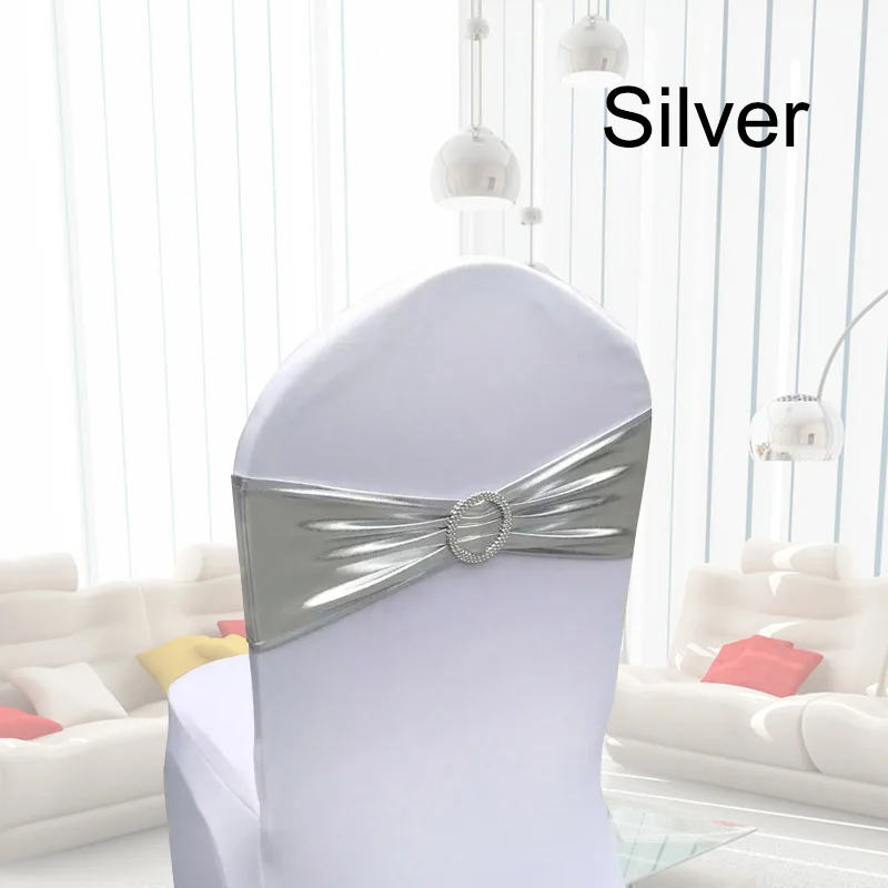 100 ⑤ упак. блестящая бронзовая эластичная Съемная повязка на стул с круглой