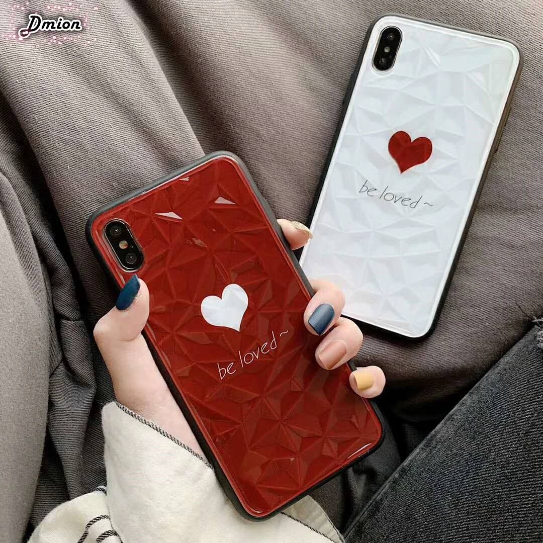 Простой Модный чехол Love hearts для iPhone Xr Xs Max X 8 7 6 6S Plus Мягкая силиконовая задняя