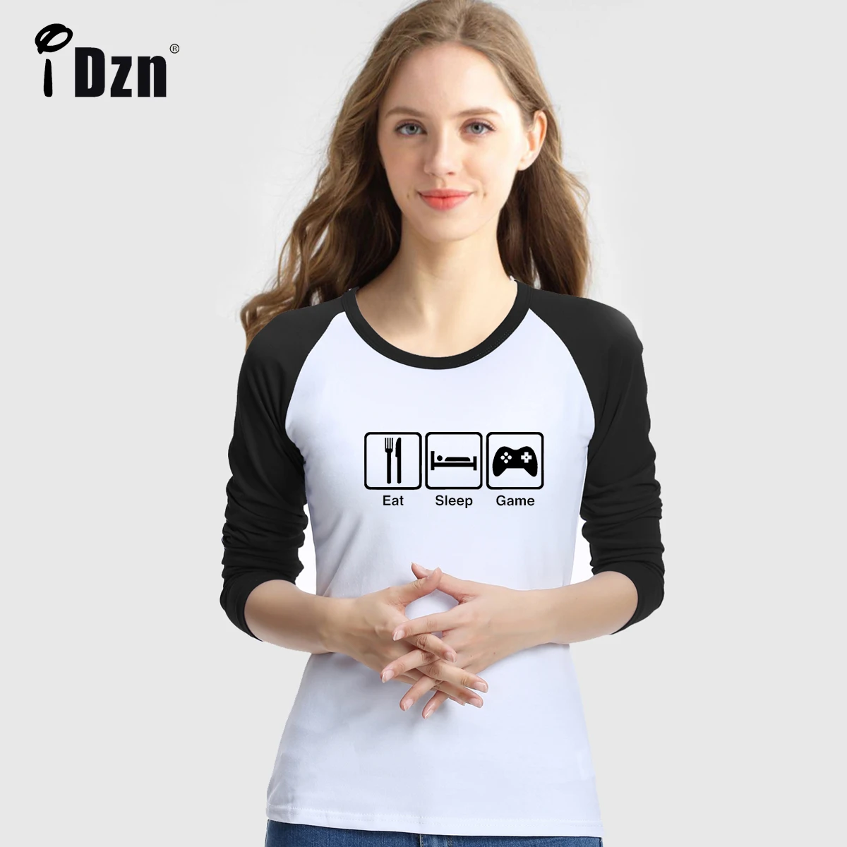 Женская футболка с длинным рукавом забавная проблема Наслаждайтесь жизнью едим
