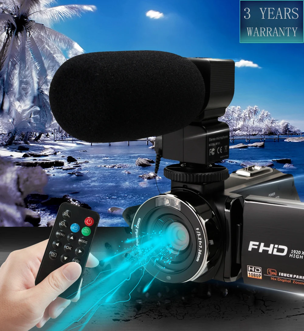 KOMERY, Новое поступление, видеокамера, 3,0 дюймов, IPS HD, сенсорный экран, реальная поддержка 1080 P, дистанционное управление, оригинальная камера