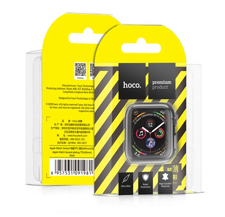 HOCO Мягкий чехол из ТПУ для Apple Watch 4 40 мм/44 мм модный защитный чехол с покрытием для iWatch 4 силиконовый бампер