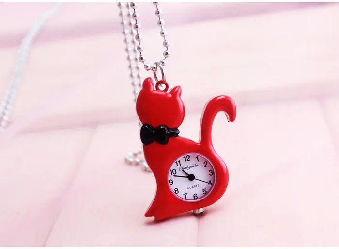 Милые простые модные карманные часы с кошкой для девушек и женщин любимое