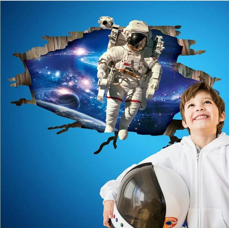 Настенные Стикеры для детской комнаты с астронавтами система на солнечной