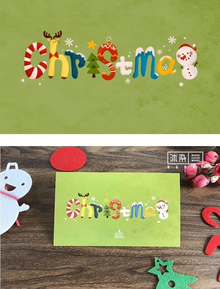 30 sheets/Set Wish you Merry Christmas Postcard /Greeting Card/Message Card/Christmas and New Year gifts
