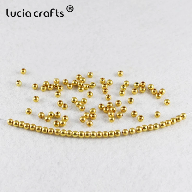 Lucia crafts 3/4/5/6/8mm многослойный посылка золотистого и серебристого цветов; Цвет покрытием легированные свободные бусины сделай сам ручной работы аксессуары материалы E0812