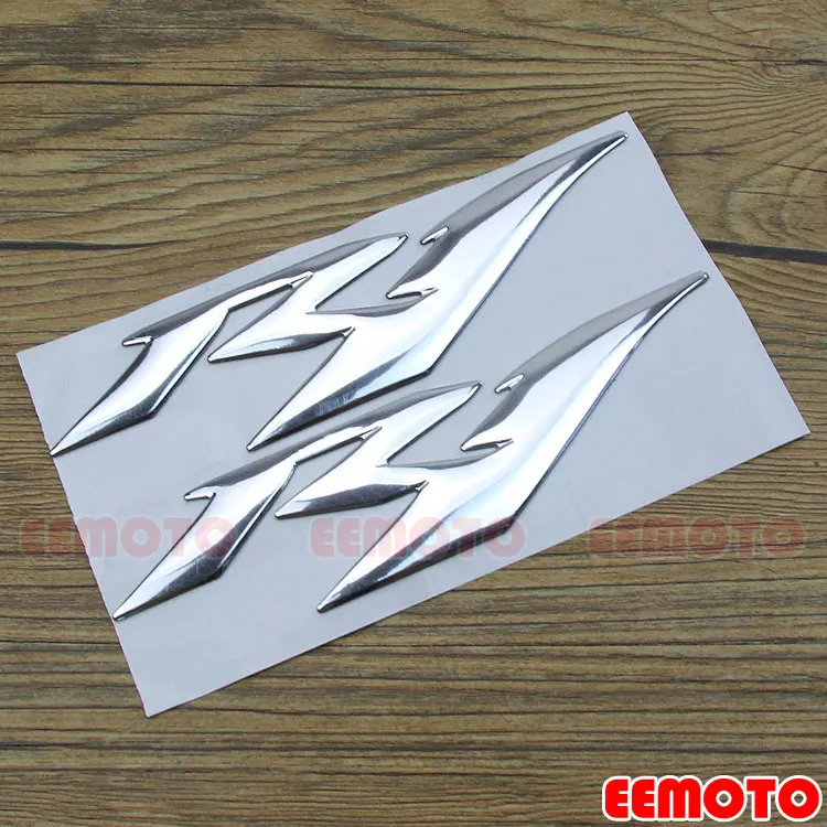 R1 Silver 3D мотоциклетные накладки на боковой бак для мотоцикла, наклейки с логотипом, этикетка-эмблема, наклейки для YAMAHA YZF R1 R6 YZF600 YZF1000 98-15 - Цвет: R1 Silver