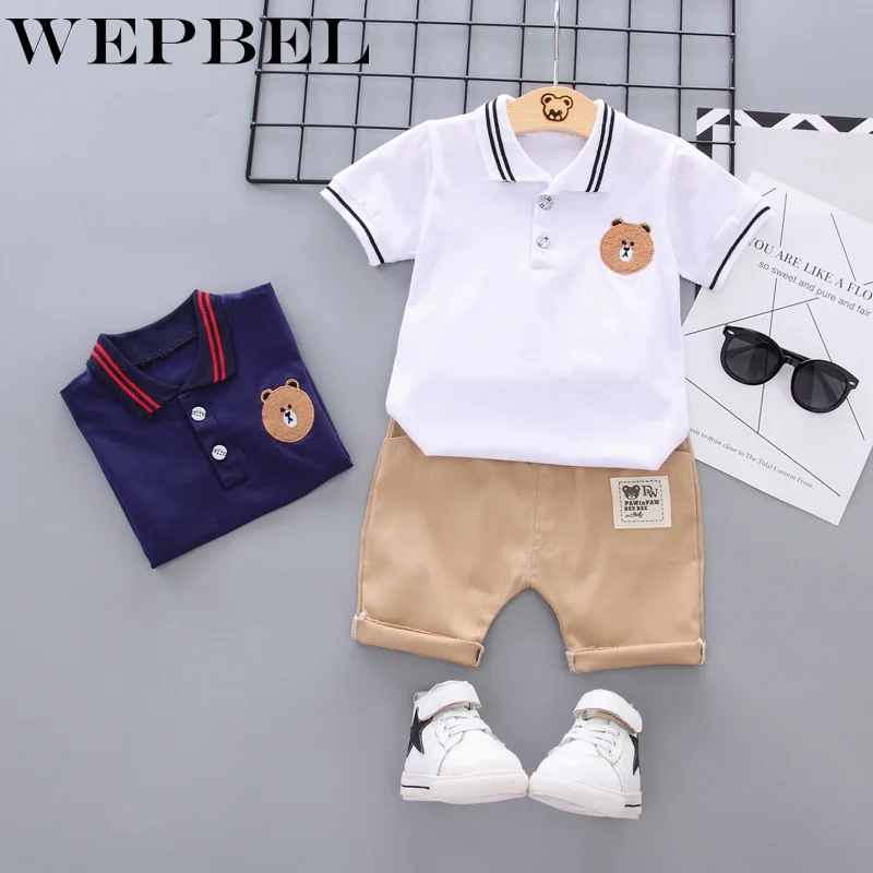 WEPBEL/комплект детской одежды в клетку для мальчиков; рубашка с короткими рукавами+ короткие штаны; комплект повседневной модной хлопковой детской одежды из 4 предметов
