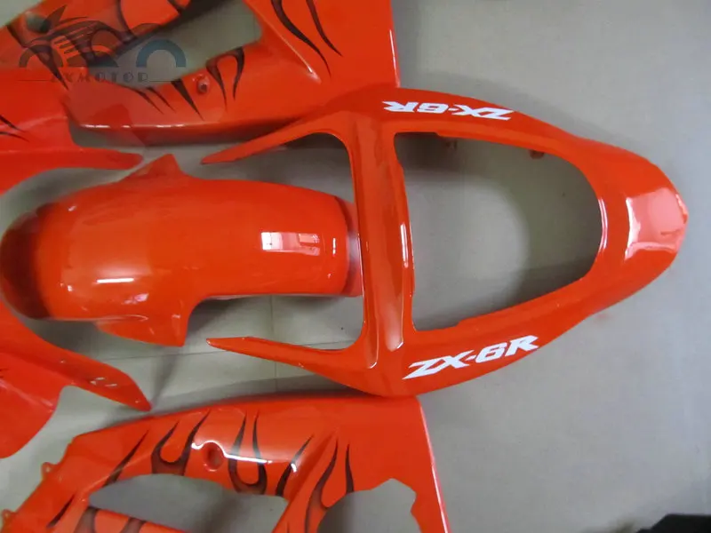ABS Plastic fairings kit for KAWASAKI Ninja ZX 6R 2003 2004 Injection racing fairing set ZX6R 636 03 04 orange aftermarket parts |