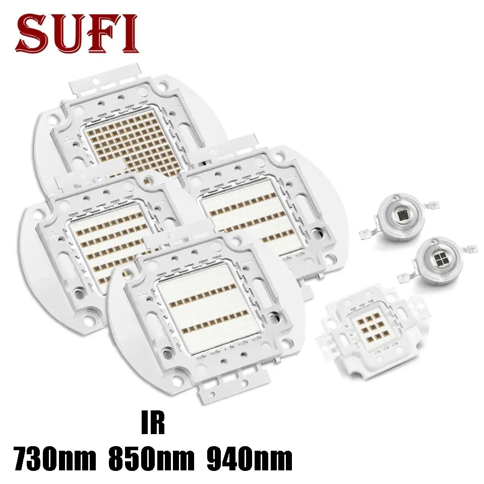 Светодиодный чип IR 730nm 850nm 940nm Светильник W 5W 10W 20W 30W 50W 100W|Подвесные лампочки| |