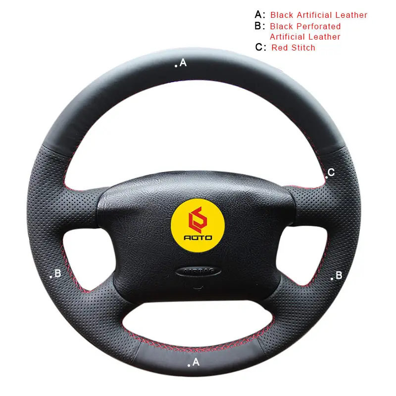 Artificial Leather Авто оплетка на руль для Volkswagen Passat B5 VW Passat B5 VW Golf 4 Skoda Octavia 1999-2005 крышка колеса автомобиля - Название цвета: Artificial Leather