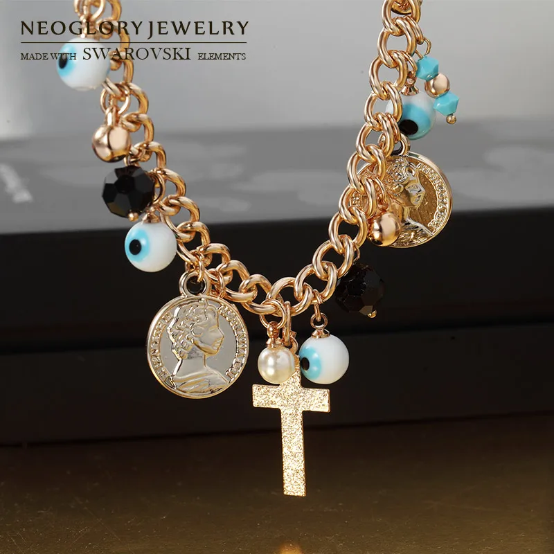 Neoglory ювелирное изделие кристалл имитация жемчуга цепочка для глаз ожерелья