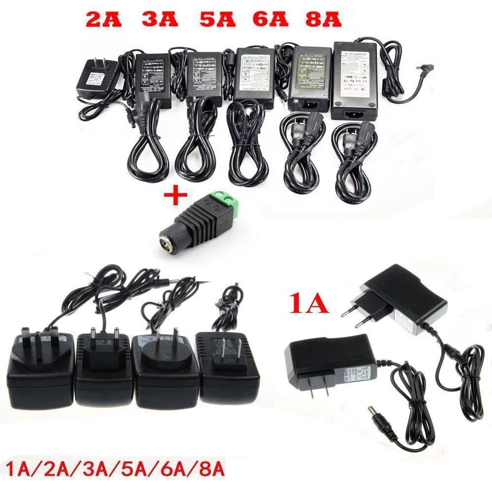 Адаптер питания зарядное устройство DC 5 V/9 V/12 V/24 V 1A/2A/3A/5A/6A адаптер переменного тока 100-240V до 5 V/12/V универсальный адаптер штепсельная Вилка стандарта ЕС/США/Великобритании/Австралии