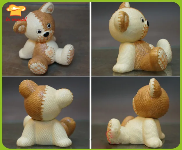 Двойной сахар diy выпечка 3 d мультфильм Животные медведь Силиконовая Форма мыло die шоколадный торт украшения Плесень Медведь кукла плесень