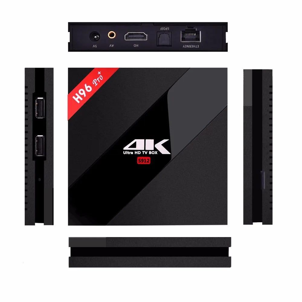 H96 Pro Plus Android 7 1 ТВ коробка 3 Гб/32G Amlogic S912 Octa Core с двухъядерный процессор Wi Fi BT4.1 1000 M LAN