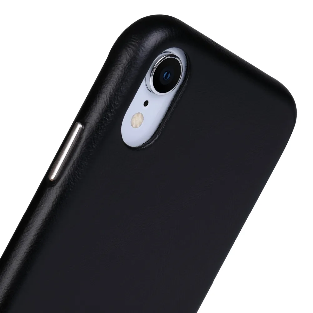 Jisoncase Чехол для телефона для iPhone XR Натуральная кожа Защитный чехол для iPhone XR 6,1 дюймов Роскошные Металлические Кнопки Мода Новинка