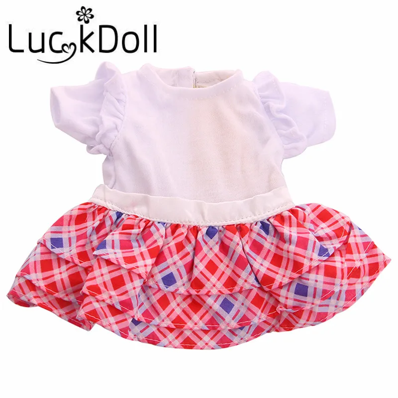 Платье трапеция с принтом LUCKDOLL размер 14 5 дюйма американские куклы аксессуары для