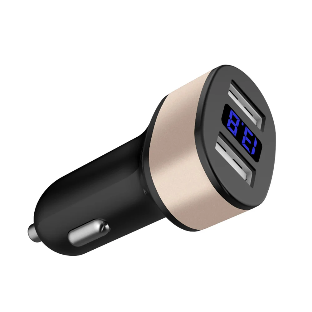 Gold DCAE Dual USB Автомобильное зарядное устройство для iPhone XS Max XR X 8 samsung S9 зарядное устройство для мобильного телефона 5 в 2,4 А быстрое зарядное устройство ing автомобильное зарядное устройство адаптер - Тип штекера: Gold