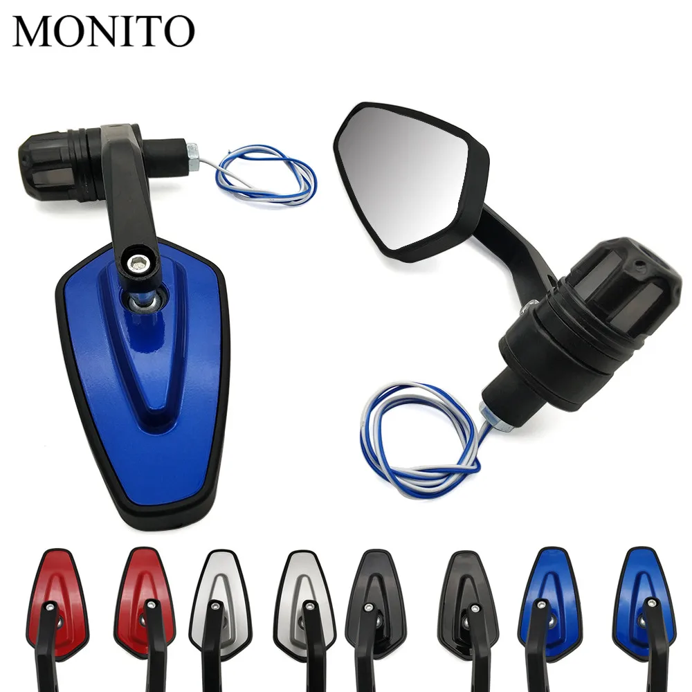 22mm Motorcycle Handle Bar End Mirrors Rear View Side Mirror Turn Signal For Aprilia RSV MILLE RSV4 TUONO Benelli tnt600 tnt300 |