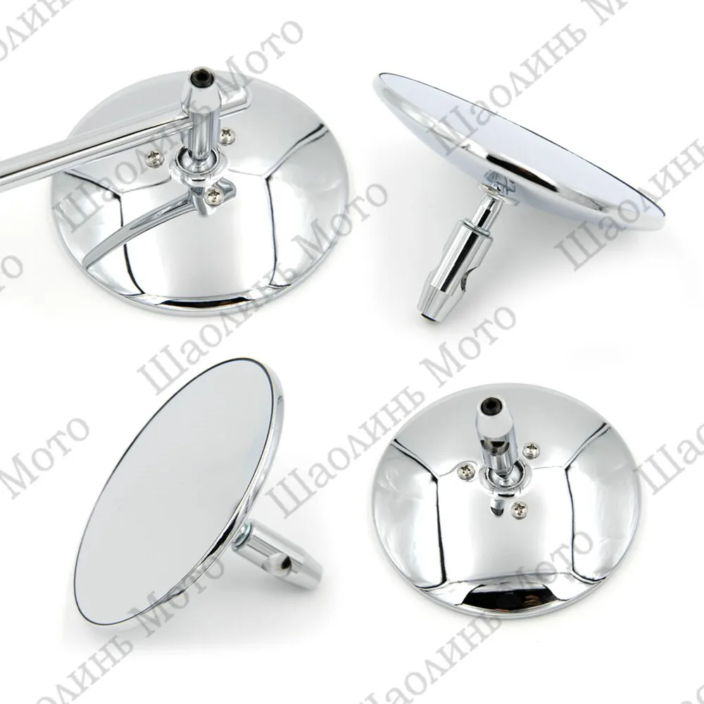 Винтажные 10 5 см черные/хромированные мотоциклетные зеркала M8 M10 Резьба Зеркало