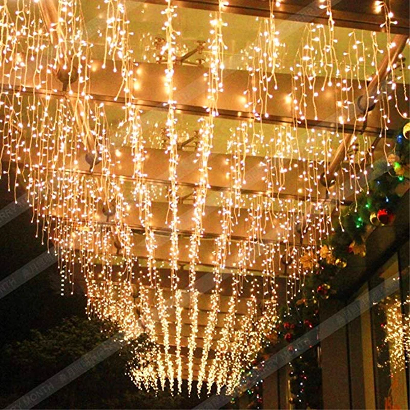 

Curtain Window Eaves Icicle String Lights 96Leds 216Leds 4 x 0.6m 5x 0.8m Droop EU Garland Garden Wedding Market Park Xmas Decor